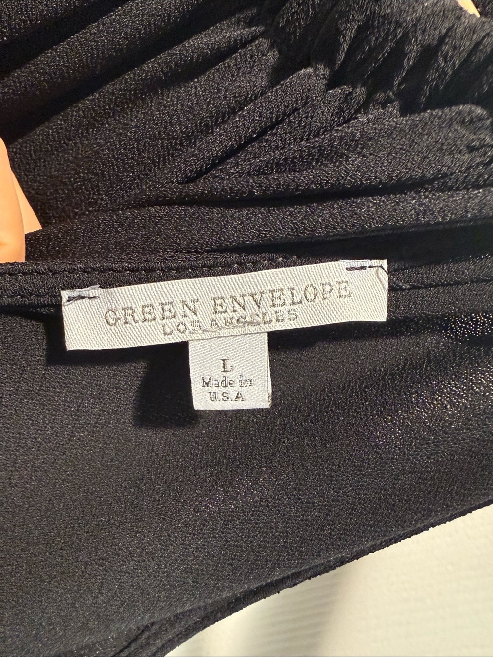 Green Envelope Black Halter Midi Dress with Front Slit - Picture 4 of 4